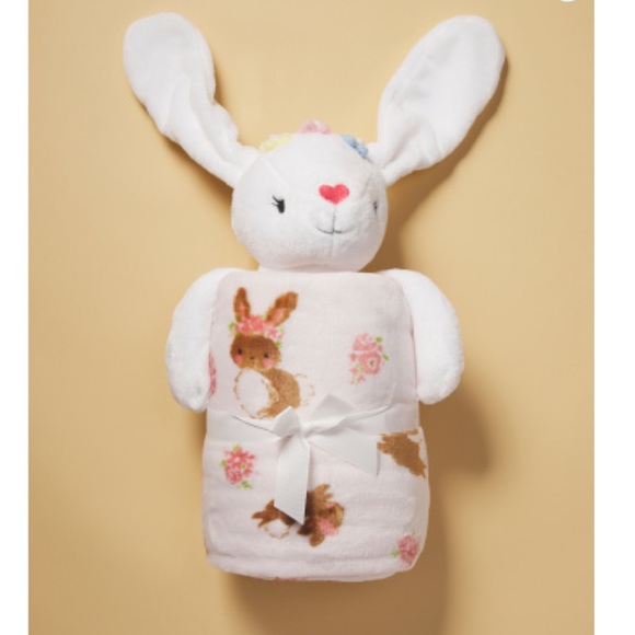 Max Studio Other - 🐰 💓NEW - Max Studio - Plush Child/Baby Blanket Throw and Bunnie Pillow